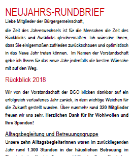 Neujahrs-Rundbrief 2019